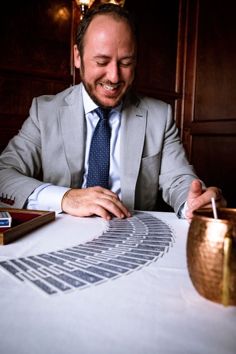 Professional magician performing at a South Florida event